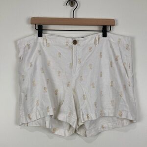 Old Navy Linen Blend Pineapple Shorts Size 16